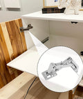 Frameless Cabinet Door Hinges Kit With Soft Close Hydraulic 170 Degree Adjustable Mounting 4 Pairs Heavy Duty Solid Steel, installed in cabinet