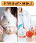 5ml Luer Lock Syringe Set With 25G 1 Inch Needle Individually Blister Sealed Pack Of 20 Durable Plastic Body Sterile Lab Supplies For Research And Craft Projects Not For Medical Use; syringe feeding rabbit and apple lab test