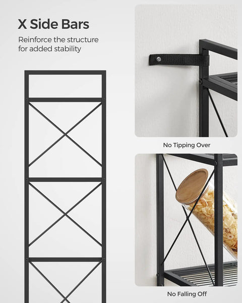 Kick The Clutter To The Curb With This No Sweat 5 Tier Steel Storage Rack Featuring Reinforced X Side Frames For Effortless Entryway Kitchen Bathroom Organization