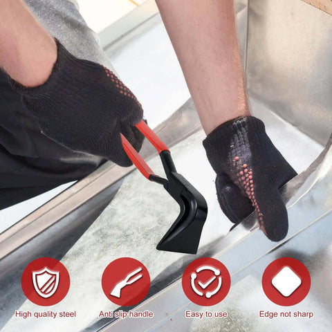 Using Premium Steel Hand Seamer Set for Sheet Metal Bending with Anti Slip Handle, demonstrating easy and safe metalwork use.