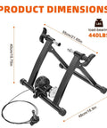 Magnetic Indoor Bike Trainer Stand With 6 Level Resistance For 26 To 28 Inch And 700C Wheels, dimensions and load capacity