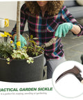 Person using Manganese Weeding Sickle Multi Functional Detachable Handle Garden Tool for Grass Cutting and Harvesting