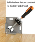 Workhorse Corner Clamps For Woodworking, 4 Pack 90 Degree Right Angle Clamps With Adjustable Swing Jaw, Aluminum Alloy Frame, Rust Resistant For Cabinetry, Framing, And Box Construction, aluminum clamp on wood corner