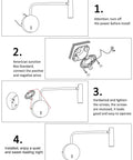Installation guide for Wall Mounted Reading Light For Bedroom With LED Swing Arm Sconce, Hardwired Bedside Lamp, step-by-step instructions