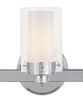 Manhattan Chrome Three Light Bath Vanity Light Ultra Sleek Modern Design Wall Mount Fixture For Bathrooms with glass shades