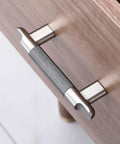 Ten Pack Six And A Quarter Inch Center To Center Drawer Pulls With Knurling Diamond Pattern For Cabinets on wooden drawer