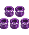 5 Pack M8 Aluminum Alloy Single Chain Ring Bolts For Bicycle Crankset Nuts And Chainwheel Screws Purple Finish