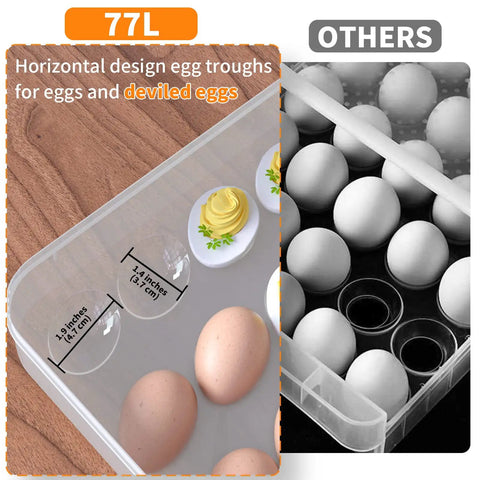 Two Pack Large Capacity Deviled Egg Carrier Tray With Lids Holds 60 Eggs Total Clear Plastic Egg Holder For Fridge Or Countertop