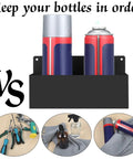 Magnetic Spray Can Holder 4 Pack Heavy Duty Pro Grade Wall Mounted Bottle Rack in use, organizing spray cans for easy access.