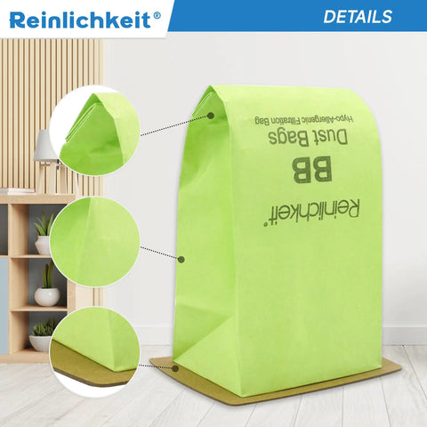 20 Pack Type BB Compact Canister Vacuum Bags With 2 Motor Filters Replacement For BB180 BB280 BB850 BB870 BB900 BB1000 MV160