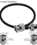 RG58 BNC Jumper Cable 50 Ohm 12 Inch Low Loss Pro Grade Male To Male Extension Coax Cable with brass connectors. Pack of 2.