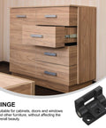 90 Degree Adjustable Plastic Cabinet Hinge Set For Kitchen, Bathroom, And Office Doors With Friction Torque Positioning, Durable High Strength Plastic, Easy Install, 1 Pair.