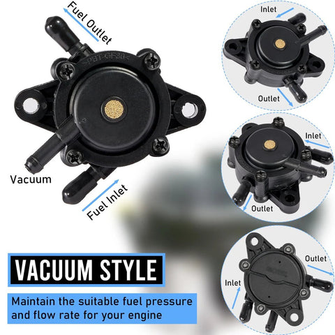 Budget-Friendly Fuel Pump With Filter For Small Engines 15Hp-25Hp Fits Kawasaki Kohler John Deere Honda Briggs Stratton Lawn Mowers And More Vacuum Style Replacement OE 808656 24 393 04 S with multiple views