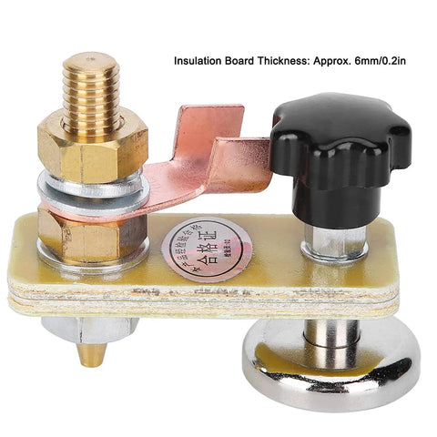 Ultimate Welding Magnetic Ground Clamp With Strong Brass Head And 0.2 Inch Insulation Board on metal base showing solid brass head design.