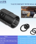 6.0L IPR Valve Socket Kit And Oil Rail Adapters Set For Ford 6.0L Powerstroke Diesel Engine High Pressure Oil Pump IPR Valve Air Test Fittings With Seal Kit 8 Pack, includes black valve socket and rubber seals