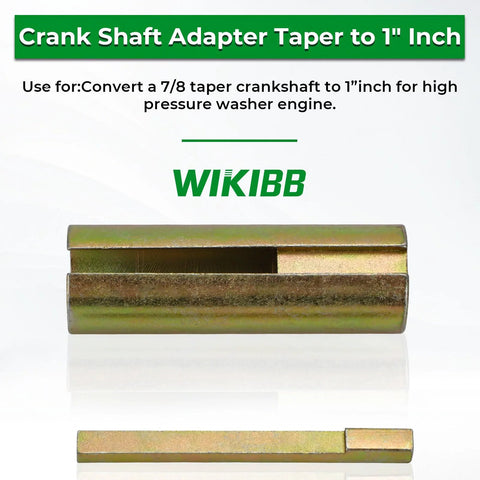 Crank shaft taper adapter, zinc-plated steel; converts 7/8 to 1 inch shaft, two pieces shown