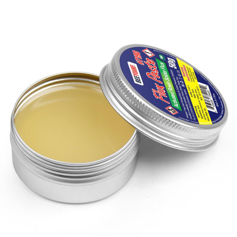 Open metal tin of Rosin Solder Flux Paste For SMD BGA LED PCB IC CPU Electronic Repair And Soldering, Fast Drying, 1.76 Oz 50 G