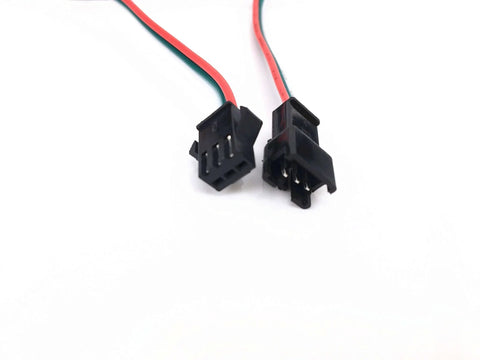 5M 16.4Ft 3 Pin JST SM LED Connector Cable For WS2812B WS2811 SK6812 Symphony LED Strips With Male And Female Plugs