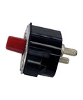 Heavy Duty Push Button Circuit Breaker 50 Amp Weatherproof Marine Electrical Reset Switch with red button and screws.