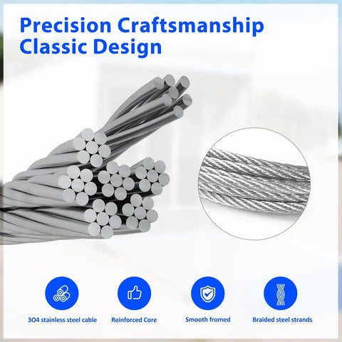 150 Inch Enclosed Cargo Trailer Ramp Door Cable Kit CAB1 8CB150 Replacement Cable Beefed Up High Strength Steel Wire Core