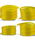 Fuel Line Hose Kit For Small Engine Tools, Twenty Feet Total, Four 5 Foot Sections In Four Sizes, coiled yellow tubing
