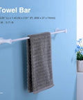 Heavy Duty 4 Piece Bathroom Hardware Set Wall Mounted White Stainless Steel Towel Bar with hanging towel
