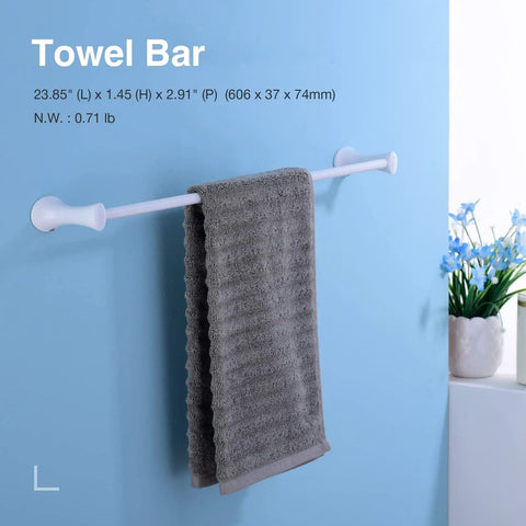 Heavy Duty 4 Piece Bathroom Hardware Set Wall Mounted White Stainless Steel Towel Bar with hanging towel