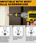 Using 6-Piece Damaged Screw Extractor Set For Stripped, Rusty, And Broken Screws And Bolts with a drill on wood
