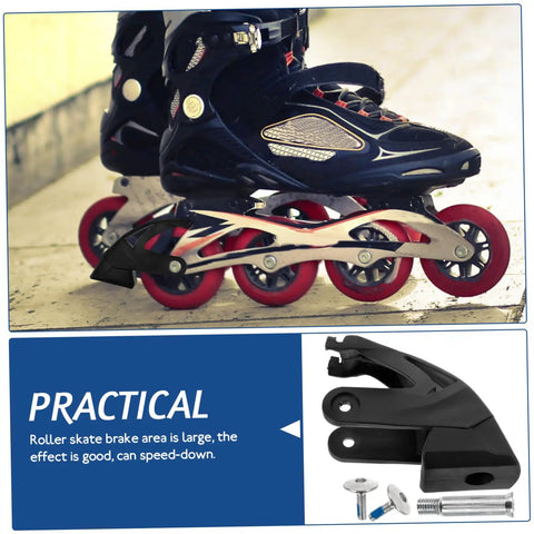 Replacement Inline Skate Brake Kit Universal Toe Stopper for Smooth Braking on roller skate with red wheels