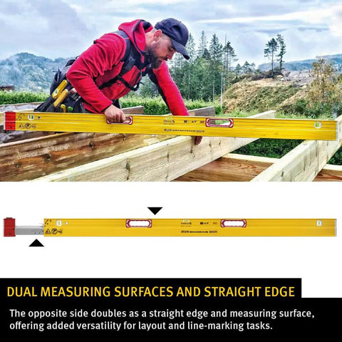 Heavy Duty Extendable Plate Level For Tall Installations 7 To 12 Feet Adjustable Height Range Precision Jobsite Tool Reinforced Frame For High Walls And Big Windows Solid As A Rock For Any Pro Crew