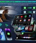 Wireless CarPlay And Android Auto Plug And Play Retrofit Kit Decoder Box for Audi A4 A5 Q2L, showcasing interface and features