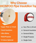 3 Inch Wide Pipe Insulation Tape Weather Resistant Foam Wrap With Sticky Backing For Outdoor Water Pipes Easy To Install