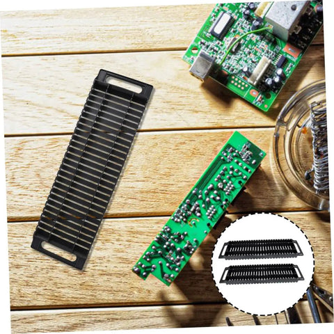 Circuit Board Storage Stand Pack Of 4 ESD Rack Anti Static Shelf PCB Holder displayed on a wooden workbench with circuit board