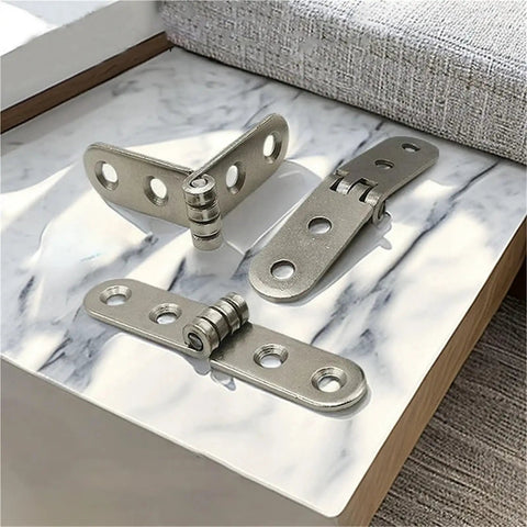 12 Pack 180 Degree Screw On Hinges for Cabinet Doors and Furniture Foldable Flap Hinges showcased on marble surface