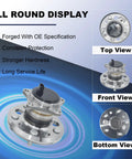 Front, top, and bottom views of Rear Right Wheel Bearing And Hub Assembly For Toyota Avalon Camry Solara Highlander Lexus ES300 ES330 ES350 2001-2012 Rear ABS Compatible Replacement Drop-In Direct Fit For Easy Install.