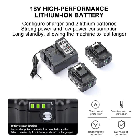 18V high-performance lithium-ion battery pack with charger for Rechargeable Ratchet Cable Cutter For Copper And Aluminum Wires And Armored Cables