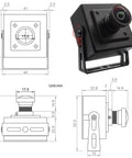 Diagram and side view of 1080P 120FPS High Speed USB Camera With M12 Wide Angle 12MP IMX577 Sensor