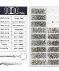 All In One Set Screw Kit With Screws, Washers, And Seal Rings For Homeowners, DIYers, Mechanics, And Industrial Workers, 20 Box Pack displayed in organizer with various compartments and tools