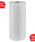 GeneralClean L30 Cloths Heavy Duty Cleaning Wipes Bulk White Wipers For Light To Medium Duty Cleanup Soft Yet Durable Towel Like Paper Towels Perforated One At A Time Roll 70 Sheets Per Roll 24 Rolls 1 680 Sheets Total roll showing reinforced texture and towel-like feel.