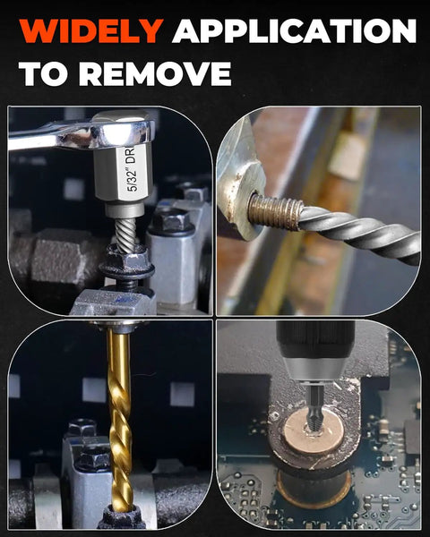 Must Have 24 Piece Screw Extractor And Left Hand Drill Bit Set used in removing damaged screws and bolts