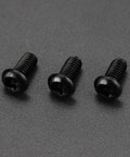 Heavy Duty M8 Security Screws With Sleek Black Oxide Coating And Rock Solid 304 Stainless Steel For Auto Builds And Outdoor Projects Includes 20 Anti Theft Bolts With Zero Hassle Socket Drive, three black screws in detail.