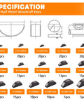 Front view of 530-piece metric woodruff key kit packaging showing 37 sizes and assorted half-moon and feather keys
