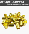 Hose Ferrules Brass Fittings Pro Grade 0.625 Inch ID By 1 Inch Long For Air And Acetylene Hoses 25 Pack on white background