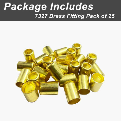 Hose Ferrules Brass Fittings Pro Grade 0.625 Inch ID By 1 Inch Long For Air And Acetylene Hoses 25 Pack on white background