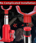 2 In 1 Bottle Jack Adapter Universal Steel Adapter for Safe Jack Lift displaying installation under vehicle