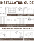 Installation guide for Industrial Wrap Around Curtain Rod, 1 Inch Diameter, Adjustable 66 To 120 Inch Black Drapery Pole