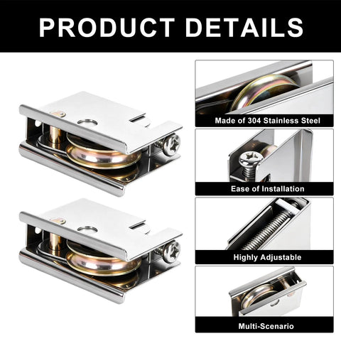 Two Pack 0C5Y00P0 Sliding Patio Door Rollers Compatible With Pella Sliding Patio Doors showing steel ball bearing rollers with adjustable height.