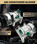 Top Shelf Air Conditioning Compressor With Heavy Clutch Quick Fix Fitment For Hyundai Accent And Kia Rio 2012 To 2017 Breeze Installation Cold Air Power Oem Standard Coc20765c showing front and back details.