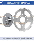 Installation diagram of Beefy 8 Hole 48 Tooth Chain Sprocket Hub for Predator 212cc 196cc Go Kart Mini Bike with 1 Inch Bore and Keyway