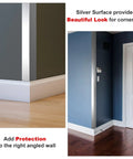 Heavy Duty T304 Stainless Steel Wall Corner Guards, 2 X 2 Inch 48 Inch Long, 10 Pack installed on corner walls.